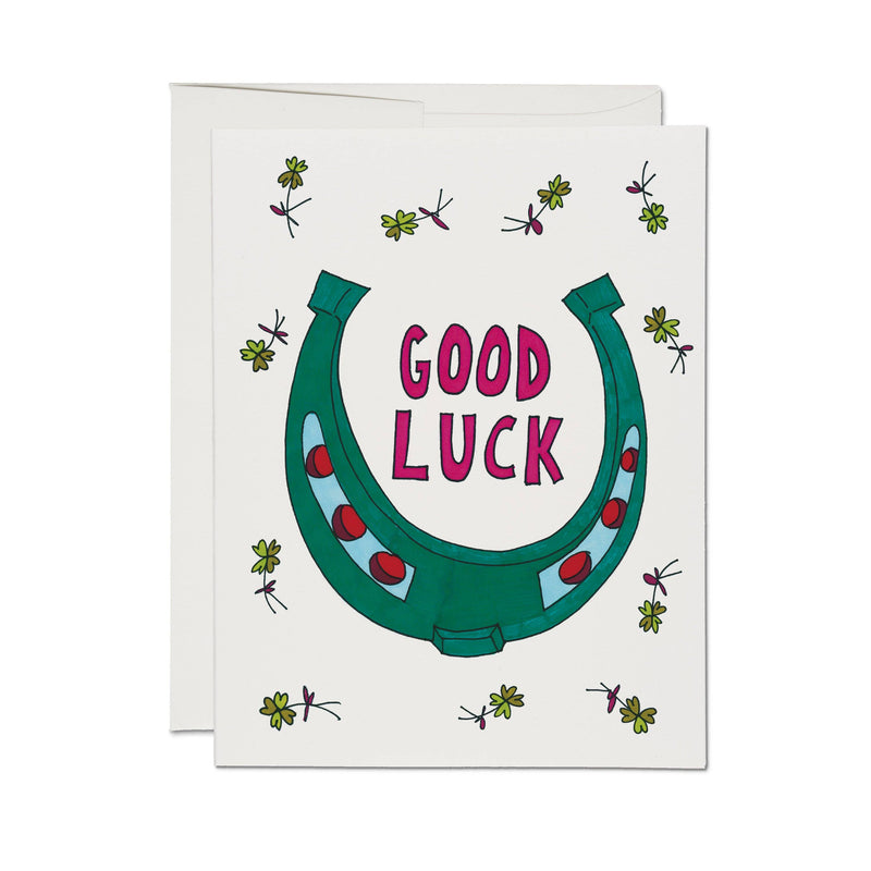 Red Cap Cards | Good Luck Clover Greeting Card