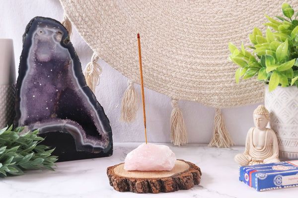 Natures Artifacts | Rose Quartz Incense Stick Holder