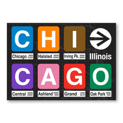 Transit Tees | Chicago IL Station Signs Postcard