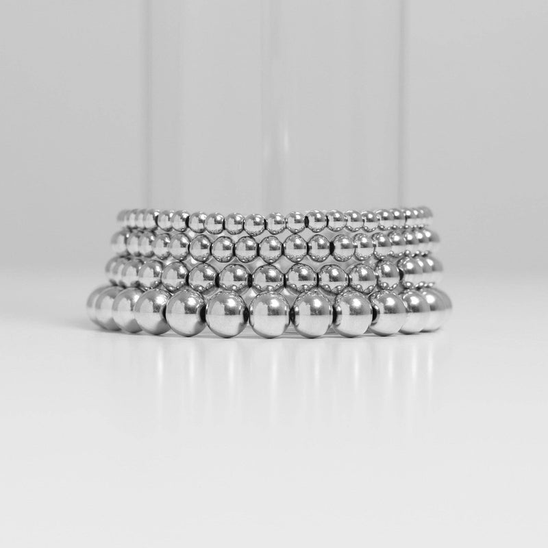 WJW | Stainless Steel Metal Bead Stretch Bracelet