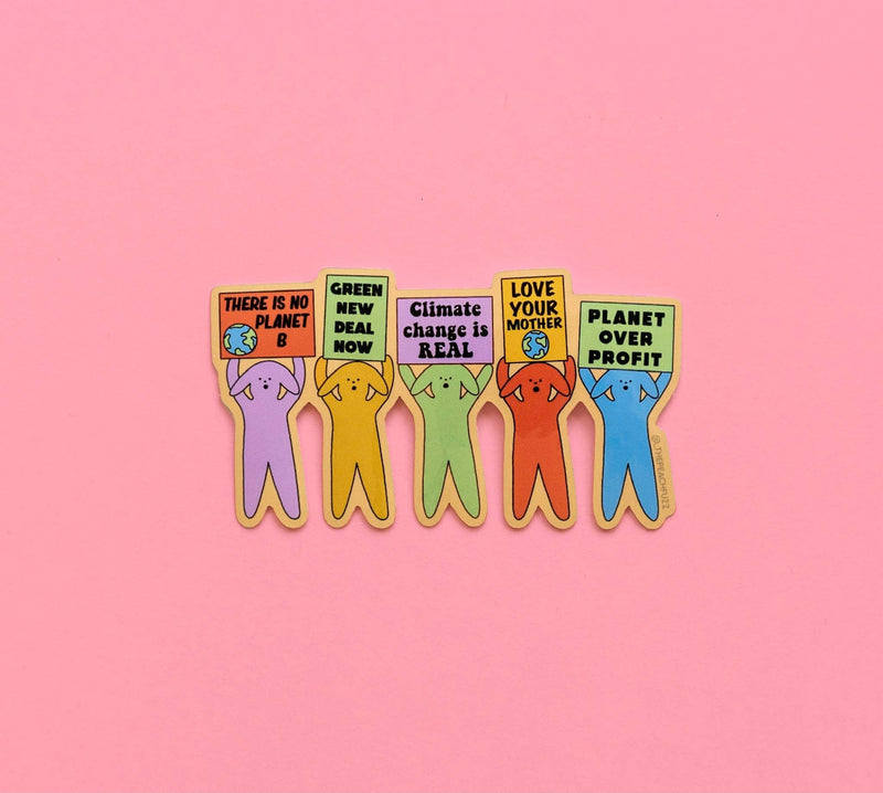 The Peach Fuzz | Go Green Puppy Protest Sticker
