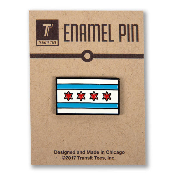 Transit Tees | Chicago Flag Icon Enamel Pin