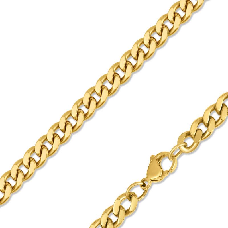 WJW | Stainless Steel Gold Curb Chain Necklace