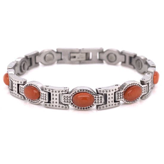 WJW | Stainless Steel Rust Stone Magnetic Bracelet