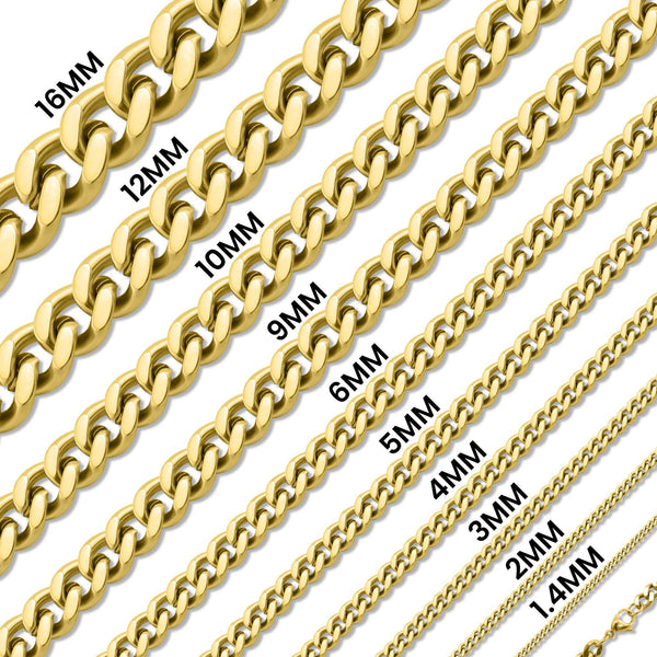 WJW | Stainless Steel Gold Curb Chain Necklace