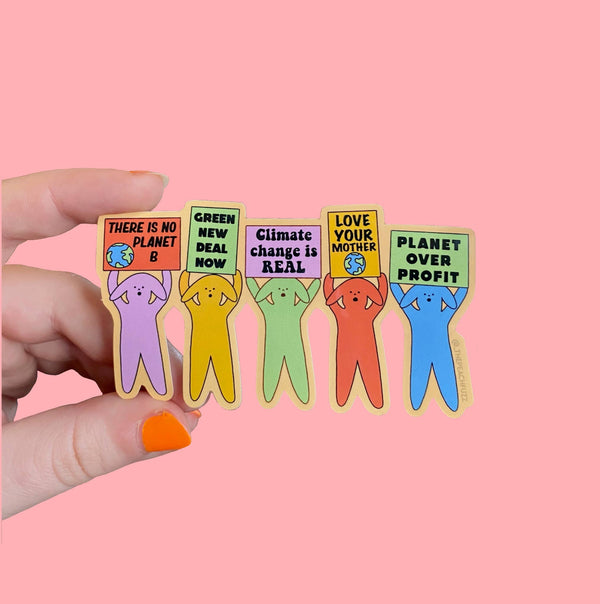The Peach Fuzz | Go Green Puppy Protest Sticker