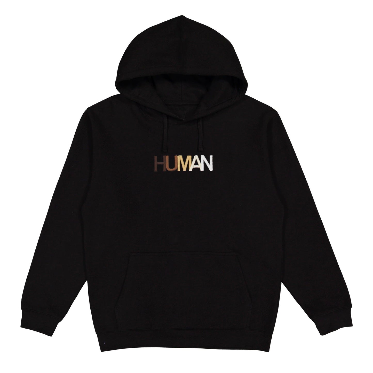 Wear The Peace Human Embroidered Black Hoodie