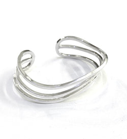 AJ Exports | Sterling Silver Triple Wire Curved Wavy Bracelet
