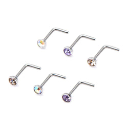 BodyVibe | CZ Multicolor L-Bend Nose Stud