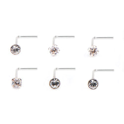 BodyVibe | Clear CZ L-Bend Nose Stud