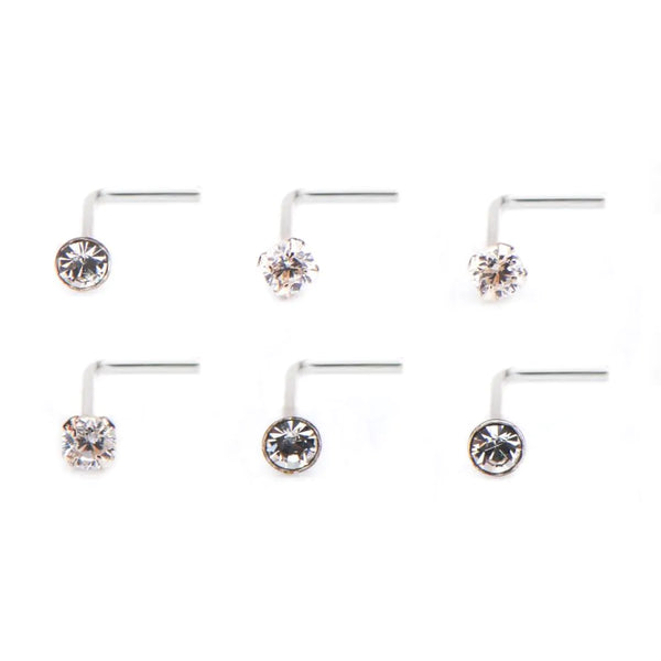 BodyVibe | Clear CZ L-Bend Nose Stud