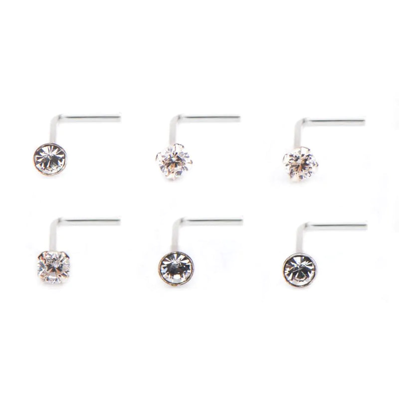 BodyVibe | Clear CZ L-Bend Nose Stud