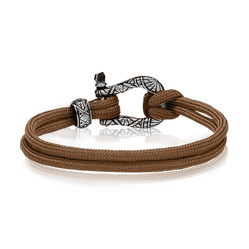 Brown Cord U Lock Bracelet