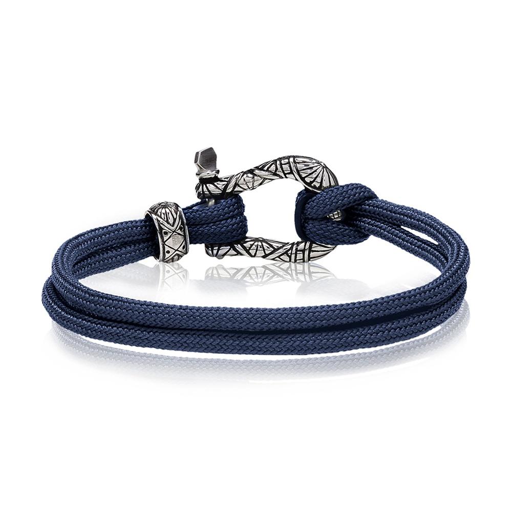 Navy Blue Cord U Lock Bracelet