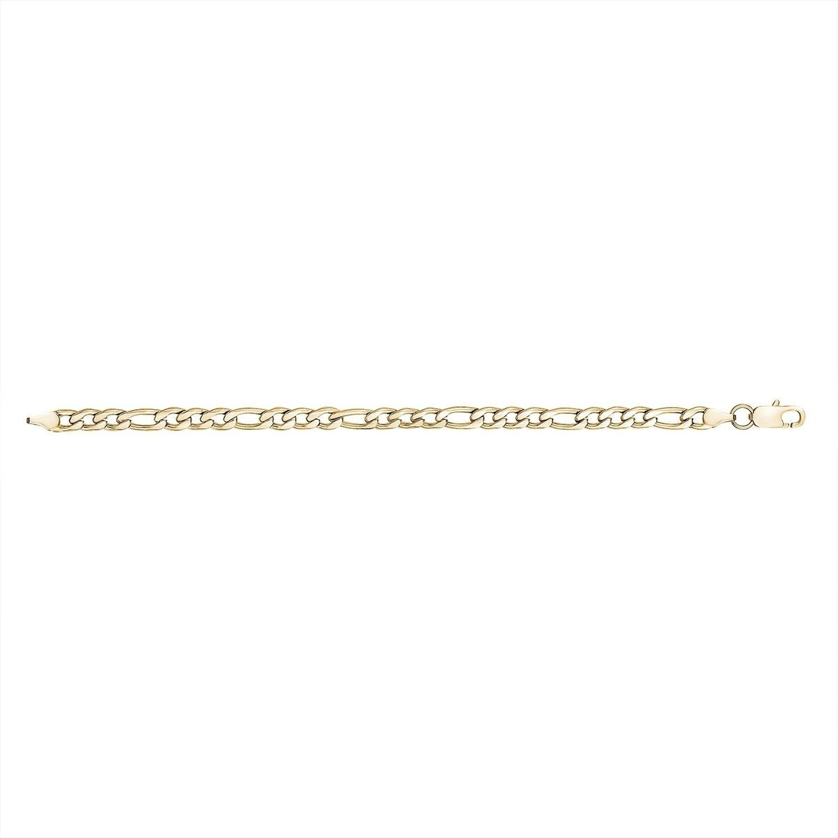 7mm Gold Figaro Link Bracelet