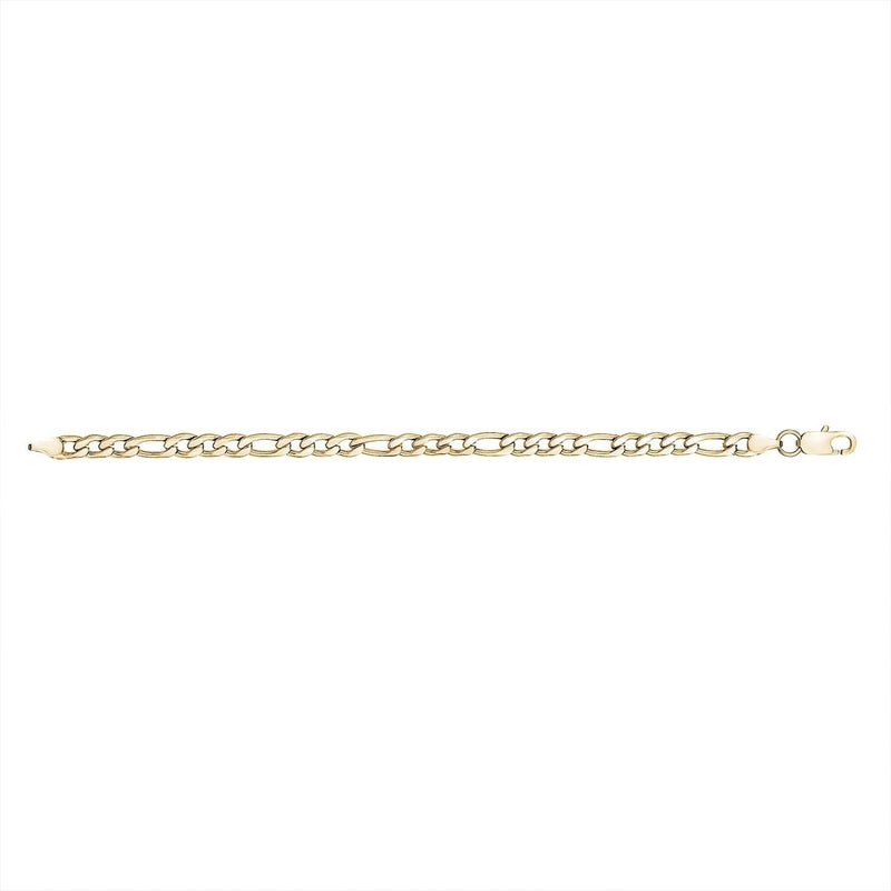 7mm Gold Figaro Link Bracelet