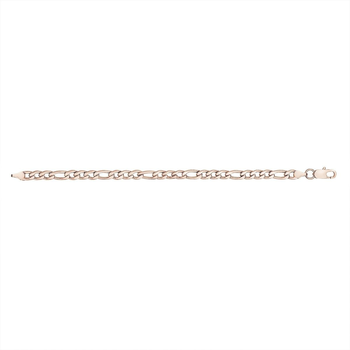 7mm Rose Gold Figaro Link Bracelet