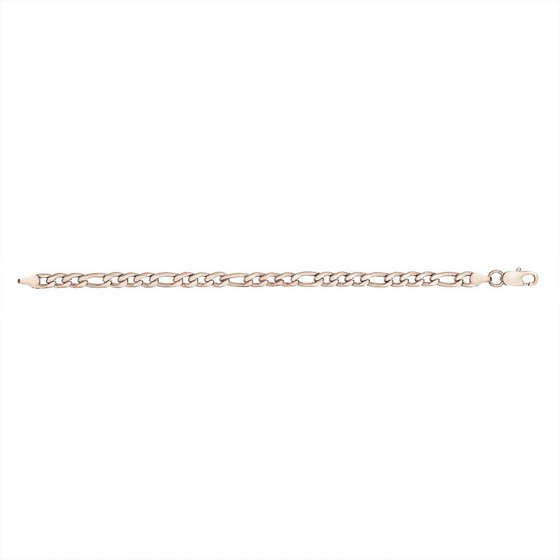 7mm Rose Gold Figaro Link Bracelet