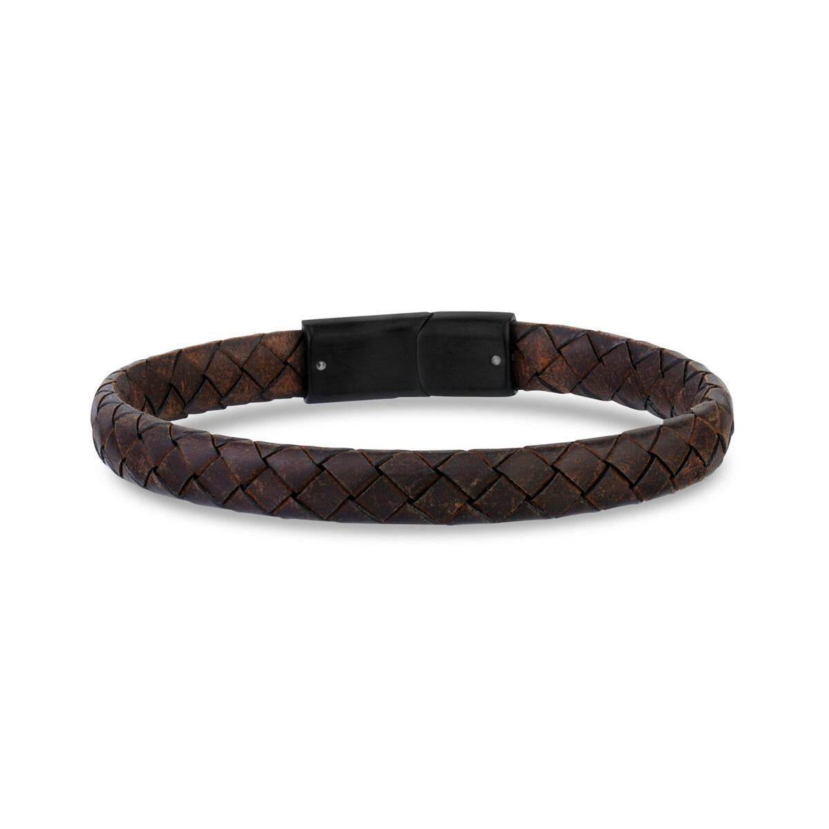 8mm Flat Brown Leather Bracelet