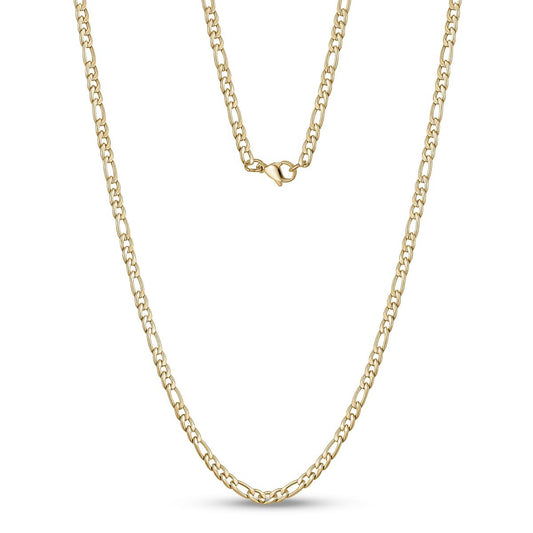3.5mm Gold Steel Figaro Link Necklace