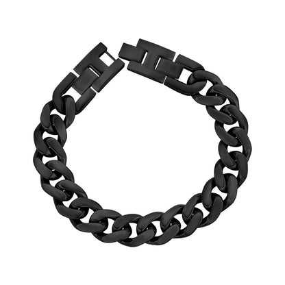 14mm Black Cuban Link Bracelet