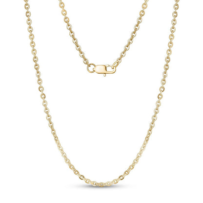 3mm Gold Flat Anchor Chain Necklace