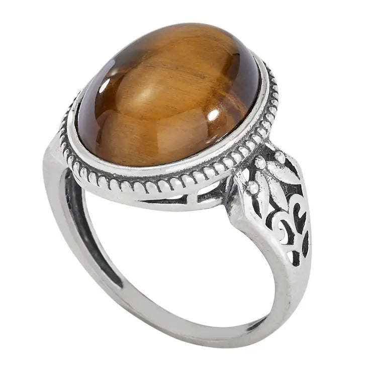Golden Glow Tiger Eye Sterling Silver Ring