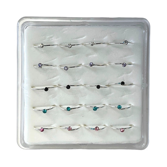 Multicoloured Crystal Nose Rings *NON-REFUNDABLE*