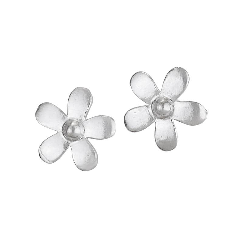 Petal Power Sterling Silver Flower Stud Earrings
