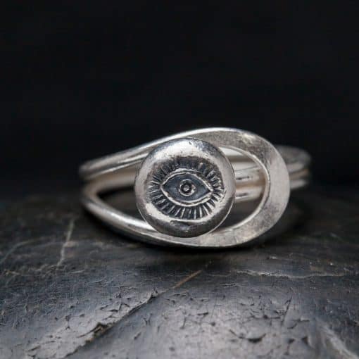 Hill Tribe Sterling Silver Adjustable Eye Ring