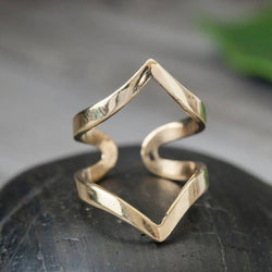 BR085 Brass Open Double Point Ring