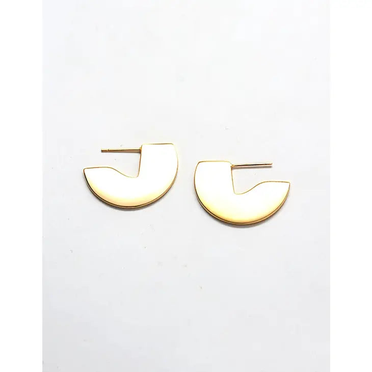 Geometric Mini Semi Circle Stud Earrings