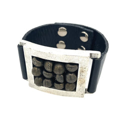 M223/SL| Metal Cluster Leather Bracelet