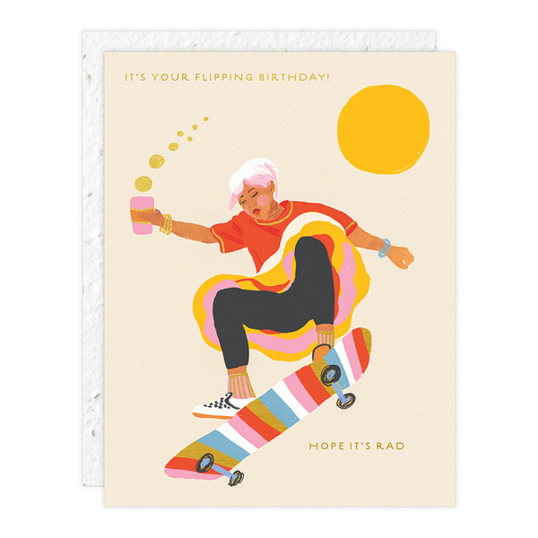 Skateboard Girl- Birthday Card