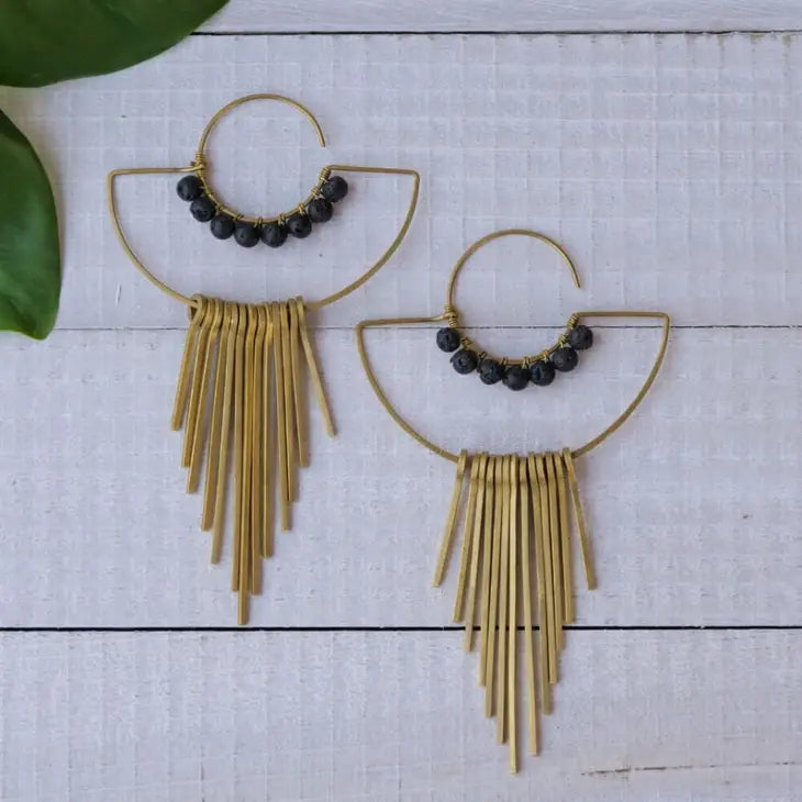 BSE041 | Brass Fringe Earrings