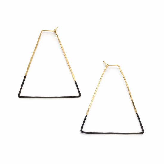 Patina Dipped Triangle Hoops
