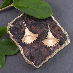 BE139| Brass Deco Peacock Earring