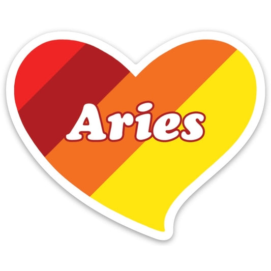 Aries Heart Die Cut Sticker