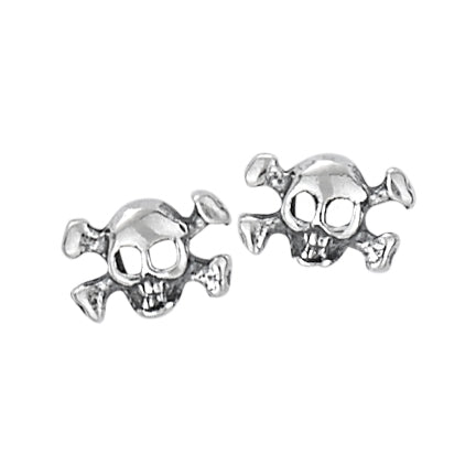 Pirates Booty Sterling Silver Skull Stud Earrings