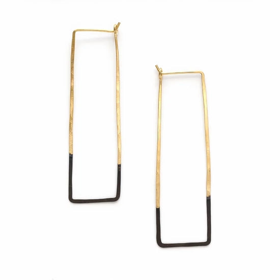 Mind's Eye Design | Patina Dipped Rectangle Hoops