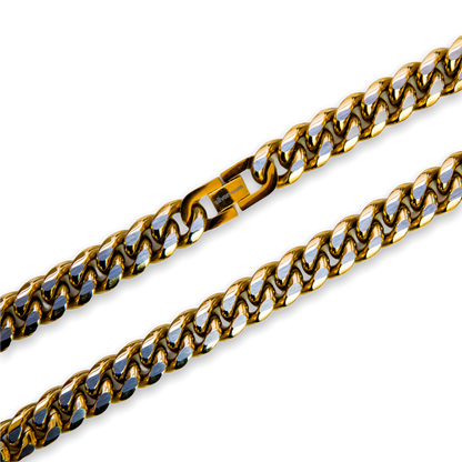 | TSR Stainless Steel | Stainless Steel Cuban Link Necklace - 22” Length | Gold/Silver
