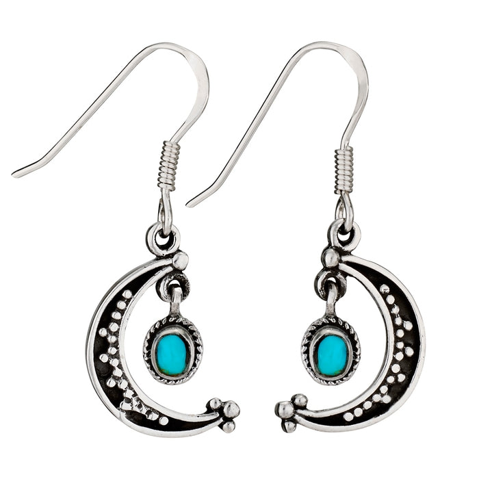 Over the Moon Turquoise Sterling Silver Earrings