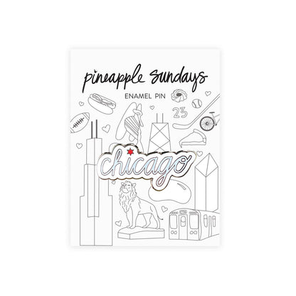 Chicago Script Enamel Pin