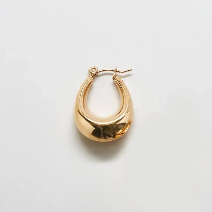 Oval Hoop Earrings - Gold
