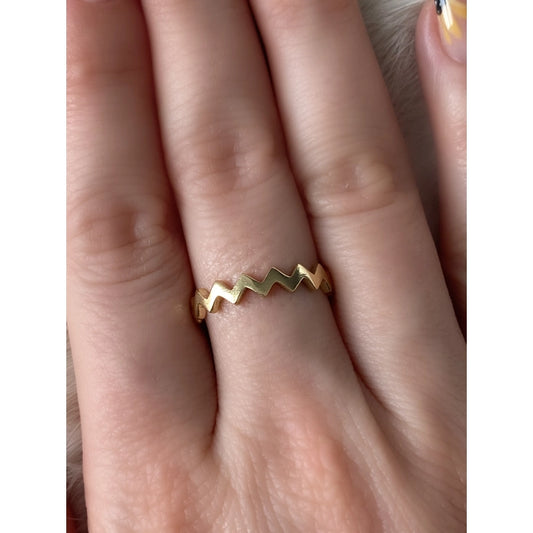 BR149| Brass ZigZag Ring