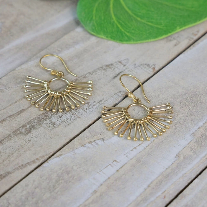 Baizaar | Brass Peacock Earrings