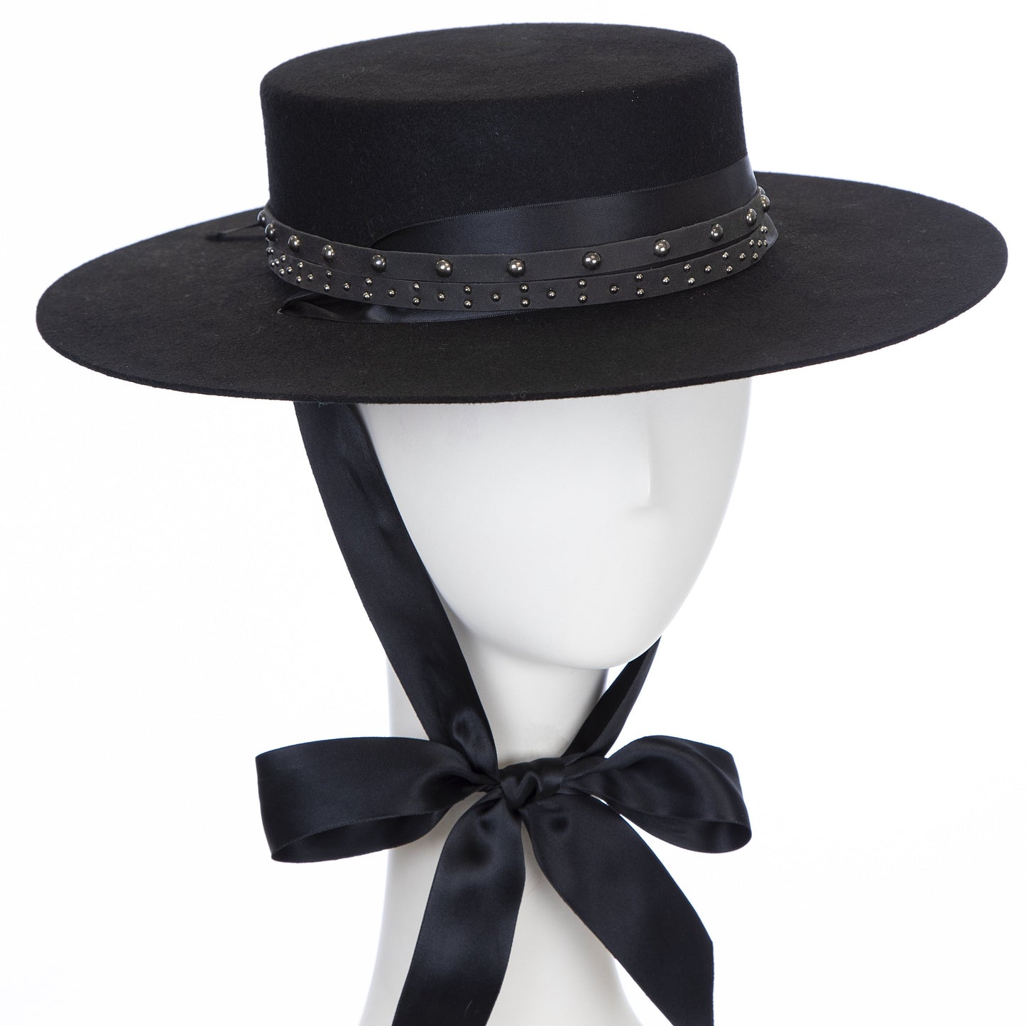 Bonnie Black Boater Hat
