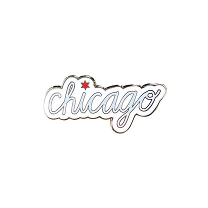Chicago Script Enamel Pin