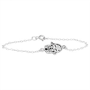 Sterling Silver Hamsa Chain Anklet