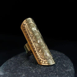 Tall Etched Brass Ring